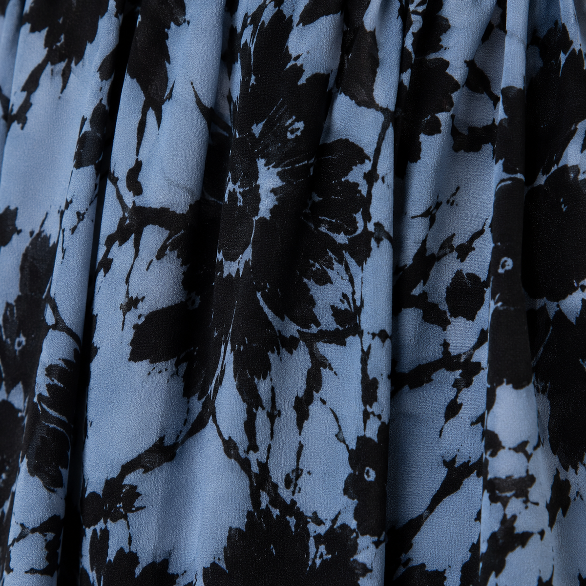 Blue Floral Tie-Front Flutter-Sleeve Blouse