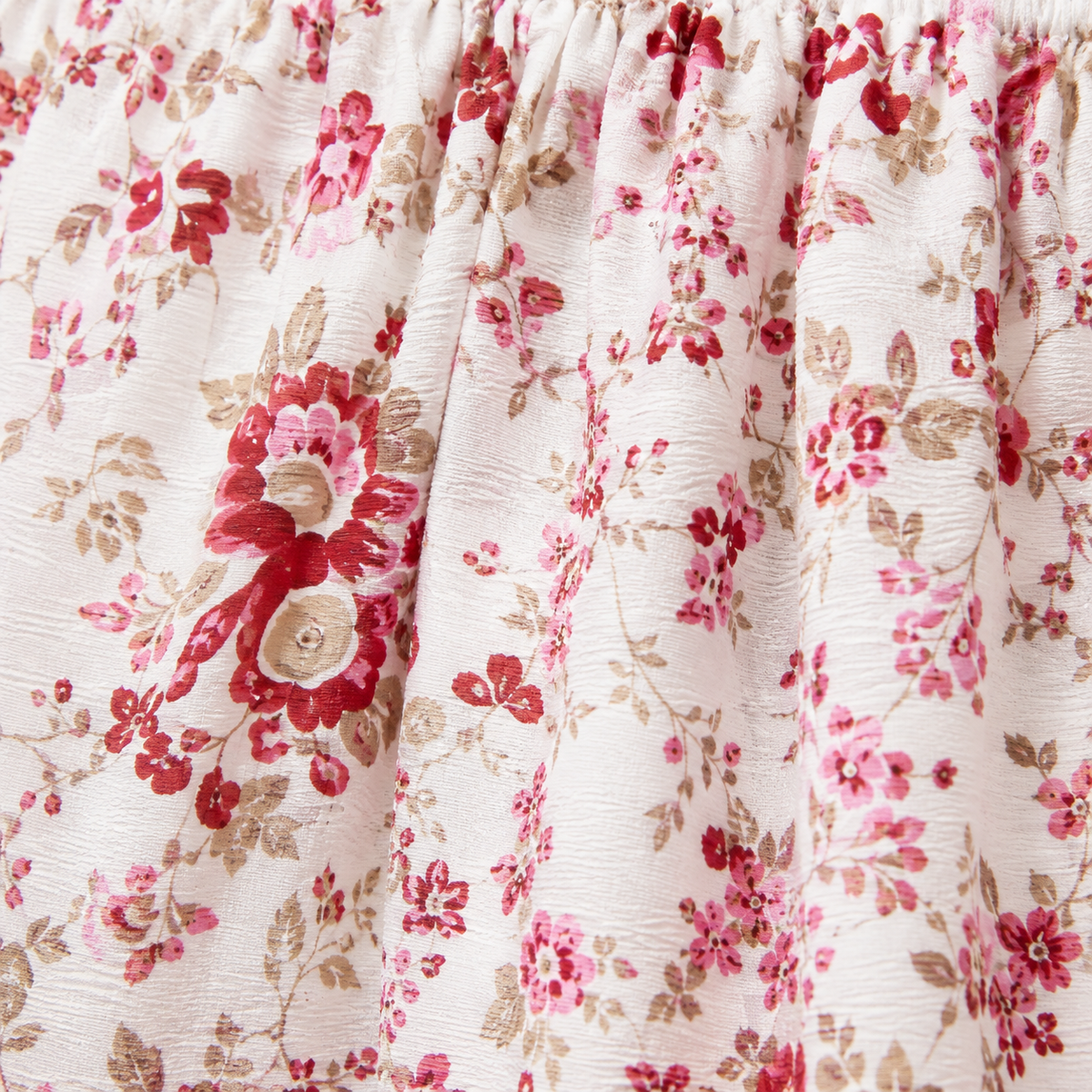 White Floral Off-Shoulder Blouse with Short Sleeves