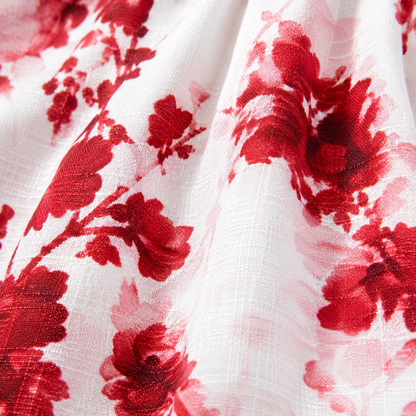 White Floral Flutter-Sleeve Blouse